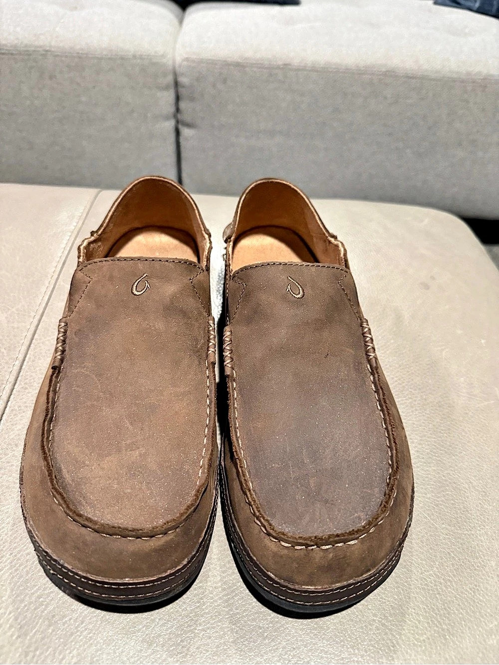 OluKai Moloa Men's Leather Loafers US 10.5 Brown